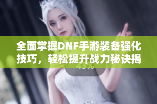全面掌握DNF手游装备强化技巧，轻松提升战力秘诀揭秘